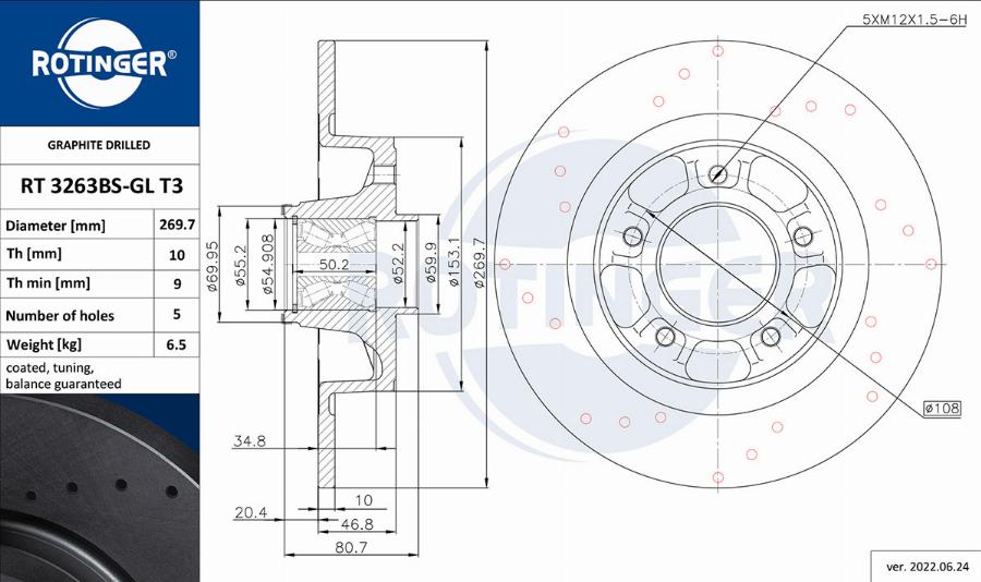 Rotinger RT 3263BS-GL T3 - Kočioni disk www.molydon.hr