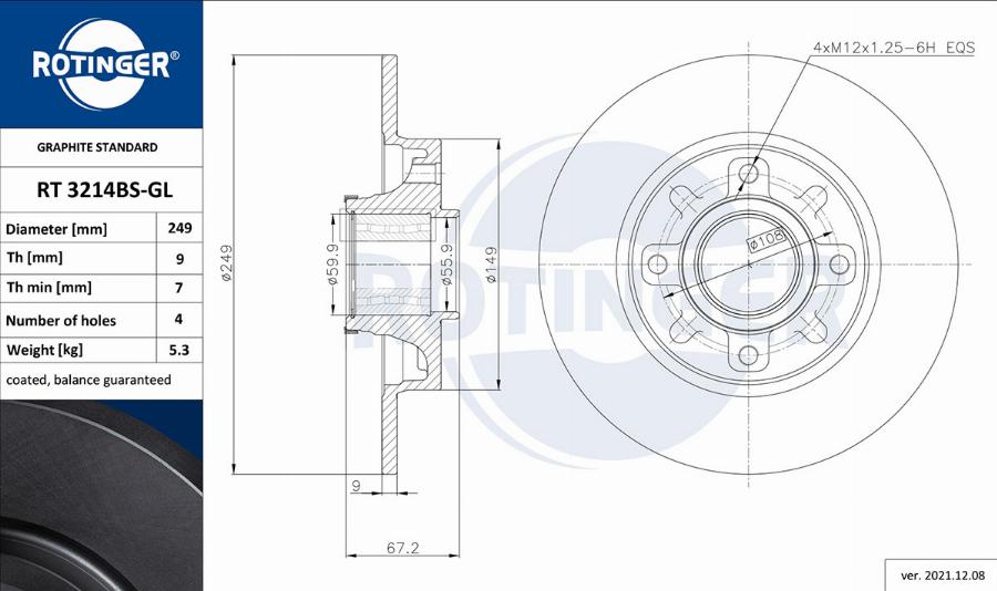 Rotinger RT 3214BS-GL - Kočioni disk www.molydon.hr