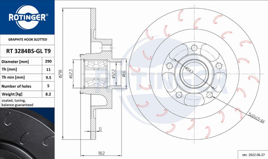 Rotinger RT 3284BS-GL T9 - Kočioni disk www.molydon.hr