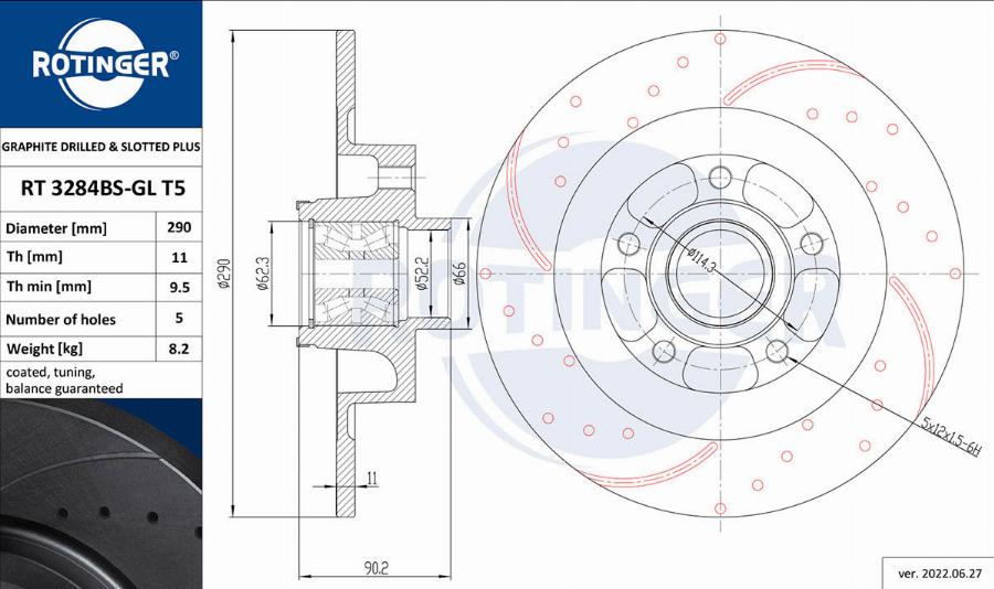 Rotinger RT 3284BS-GL T5 - Kočioni disk www.molydon.hr