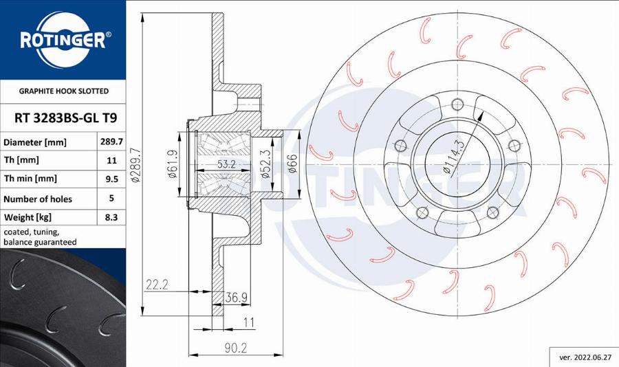 Rotinger RT 3283BS-GL T9 - Kočioni disk www.molydon.hr