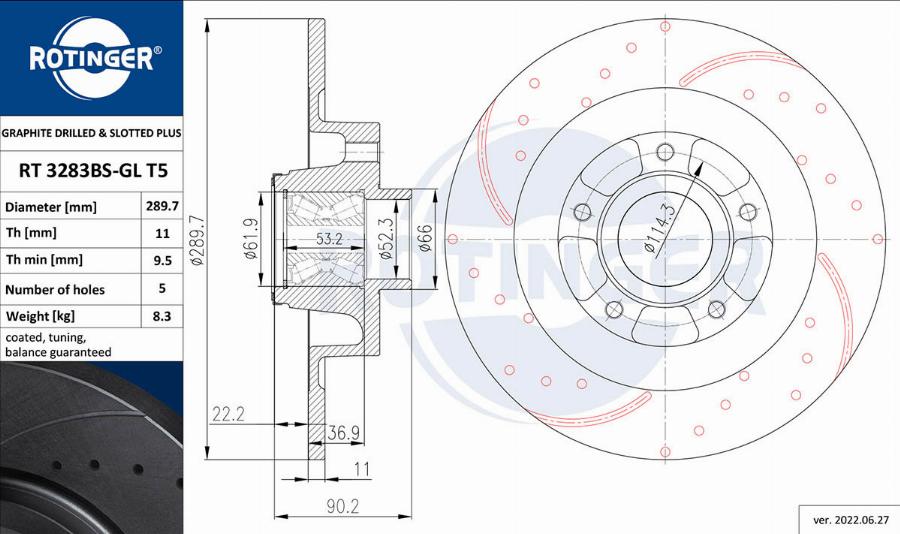 Rotinger RT 3283BS-GL T5 - Kočioni disk www.molydon.hr