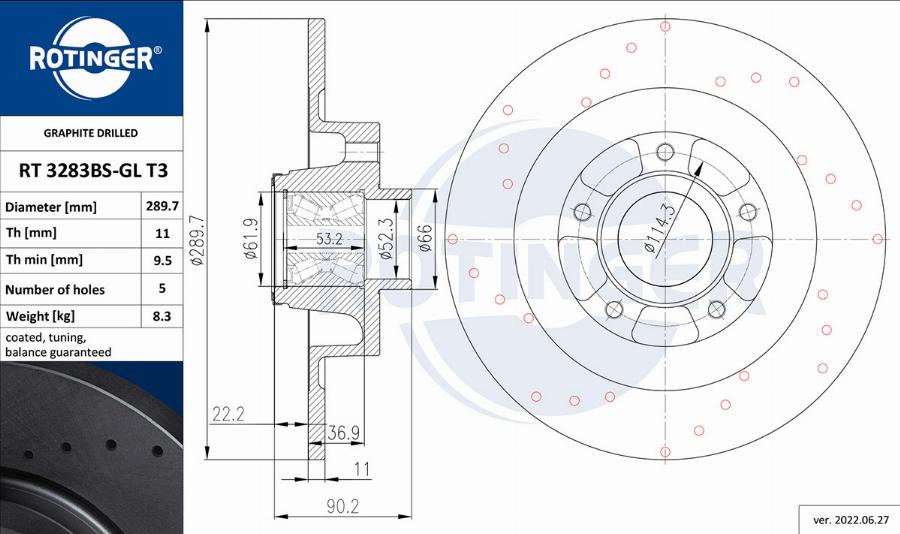 Rotinger RT 3283BS-GL T3 - Kočioni disk www.molydon.hr