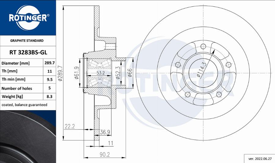 Rotinger RT 3283BS-GL - Kočioni disk www.molydon.hr