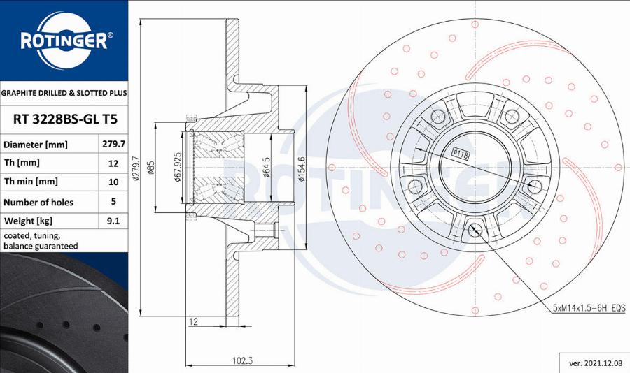 Rotinger RT 3228BS-GL T5 - Kočioni disk www.molydon.hr