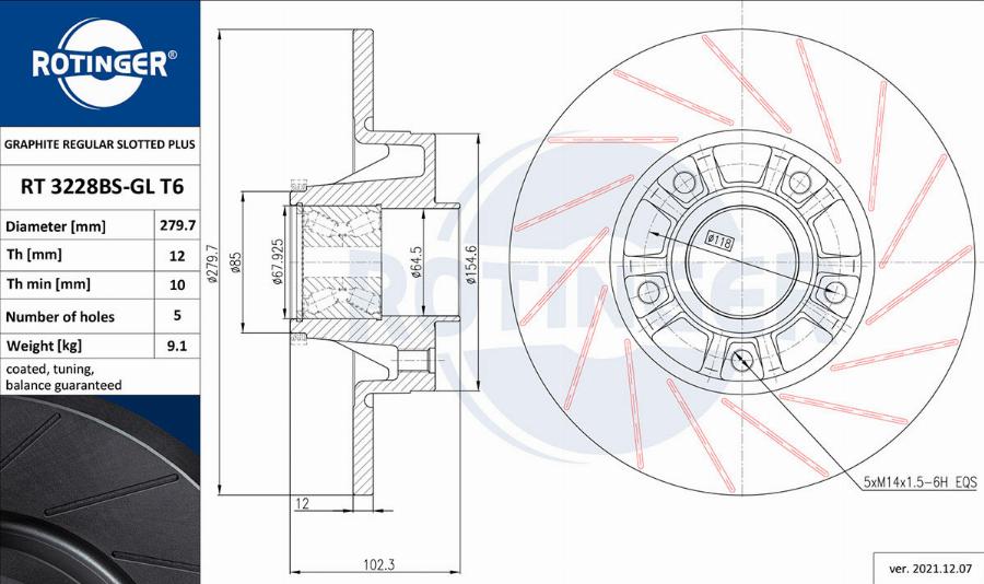 Rotinger RT 3228BS-GL T6 - Kočioni disk www.molydon.hr