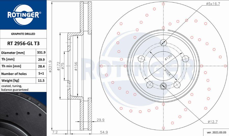 Rotinger RT 2956-GL T3 - Kočioni disk www.molydon.hr