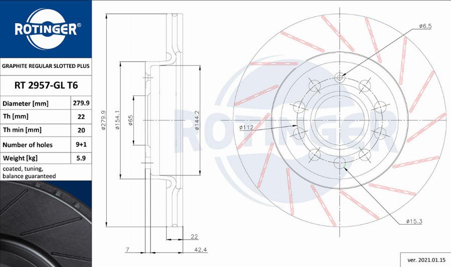 Rotinger RT 2957-GL T6 - Kočioni disk www.molydon.hr