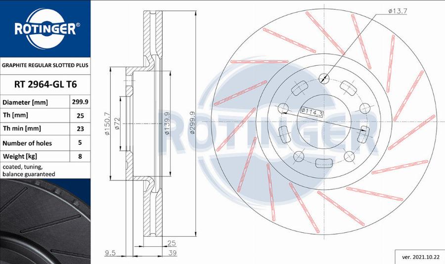 Rotinger RT 2964-GL T6 - Kočioni disk www.molydon.hr