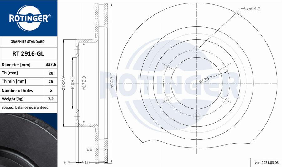 Rotinger RT 2916-GL - Kočioni disk www.molydon.hr