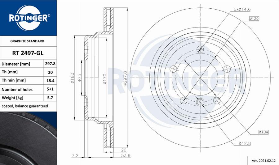 Rotinger RT 2497-GL - Kočioni disk www.molydon.hr