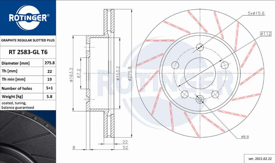 Rotinger RT 2583-GL T6 - Kočioni disk www.molydon.hr