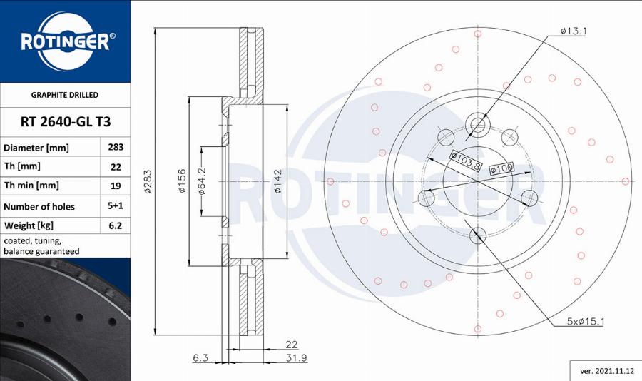 Rotinger RT 2640-GL T3 - Kočioni disk www.molydon.hr