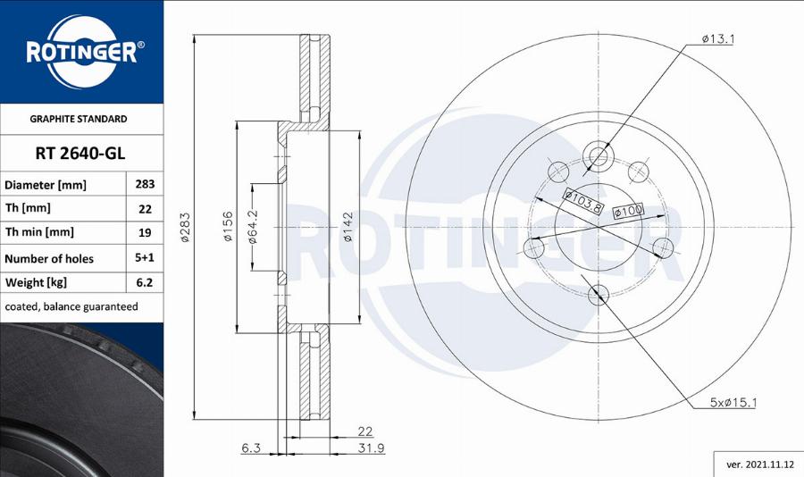 Rotinger RT 2640-GL - Kočioni disk www.molydon.hr