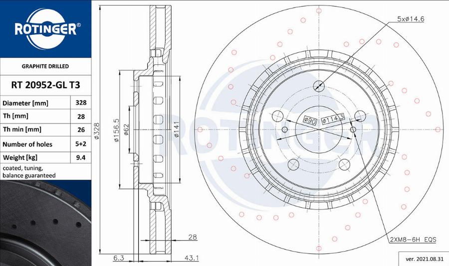 Rotinger RT 20952-GL T3 - Kočioni disk www.molydon.hr