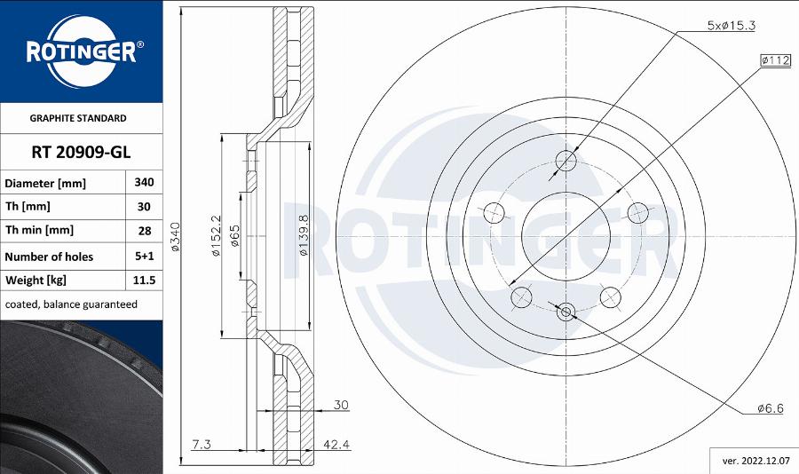 Rotinger RT 20909-GL - Kočioni disk www.molydon.hr