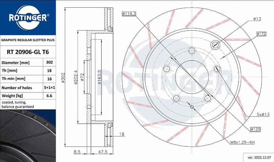 Rotinger RT 20906-GL T6 - Kočioni disk www.molydon.hr