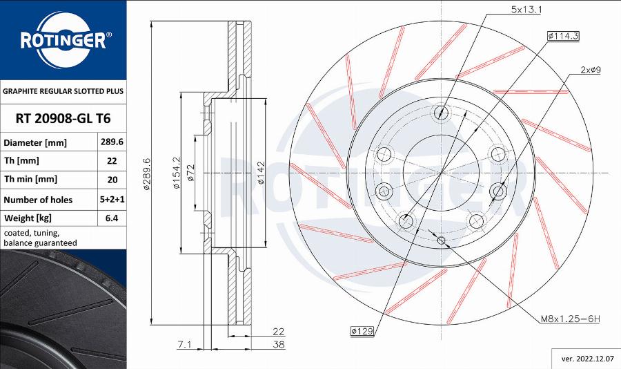 Rotinger RT 20908-GL T6 - Kočioni disk www.molydon.hr