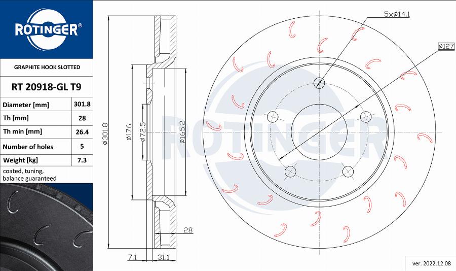 Rotinger RT 20918-GL T9 - Kočioni disk www.molydon.hr