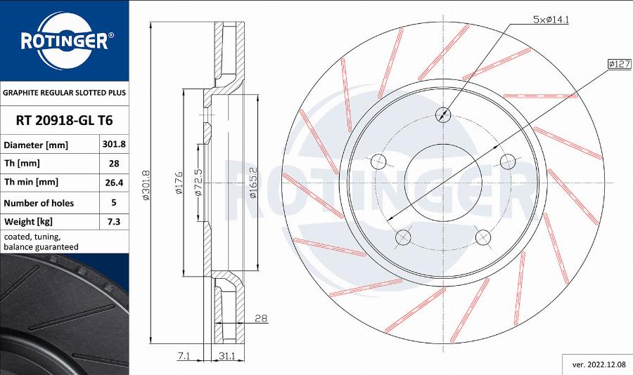 Rotinger RT 20918-GL T6 - Kočioni disk www.molydon.hr