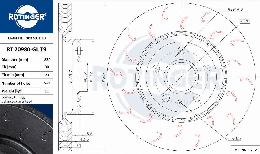 Rotinger RT 20980-GL T9 - Kočioni disk www.molydon.hr