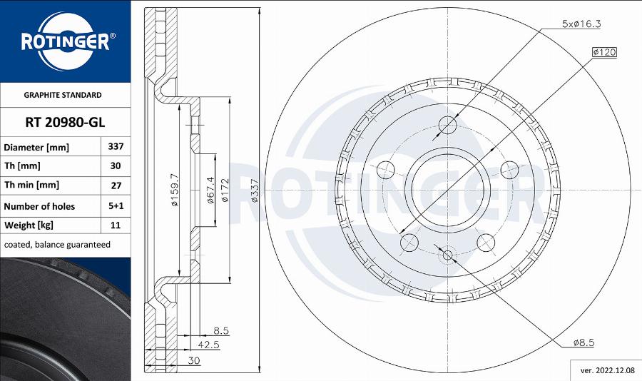 Rotinger RT 20980-GL - Kočioni disk www.molydon.hr