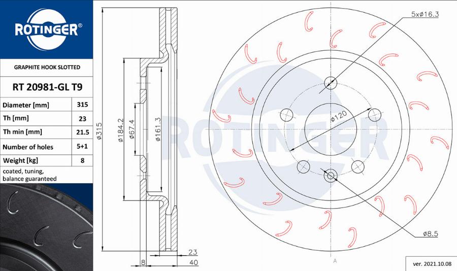 Rotinger RT 20981-GL T9 - Kočioni disk www.molydon.hr