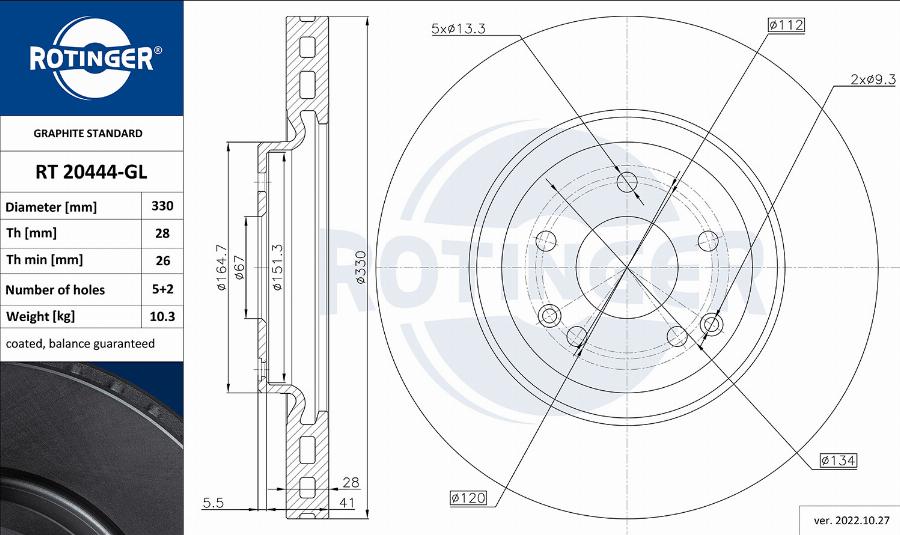 Rotinger RT 20444-GL - Kočioni disk www.molydon.hr