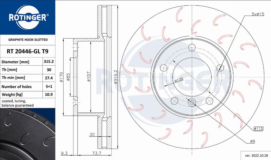 Rotinger RT 20446-GL T9 - Kočioni disk www.molydon.hr