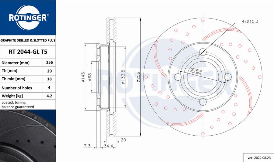 Rotinger RT 2044-GL T5 - Kočioni disk www.molydon.hr