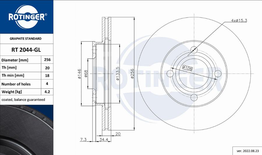 Rotinger RT 2044-GL - Kočioni disk www.molydon.hr