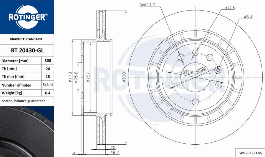 Rotinger RT 20430-GL - Kočioni disk www.molydon.hr