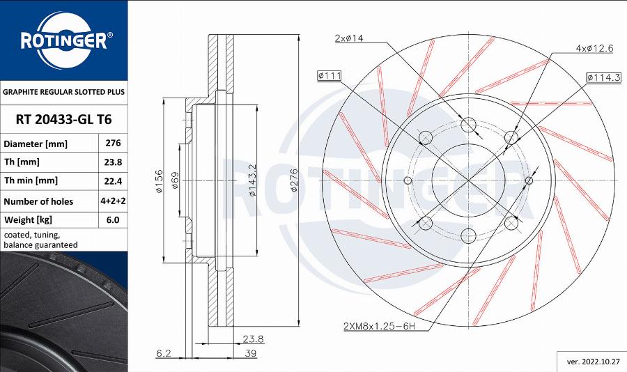 Rotinger RT 20433-GL T6 - Kočioni disk www.molydon.hr