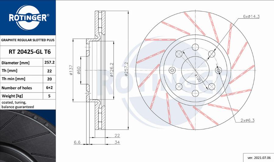 Rotinger RT 20425-GL T6 - Kočioni disk www.molydon.hr