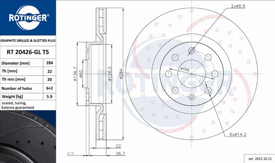 Rotinger RT 20426-GL T5 - Kočioni disk www.molydon.hr