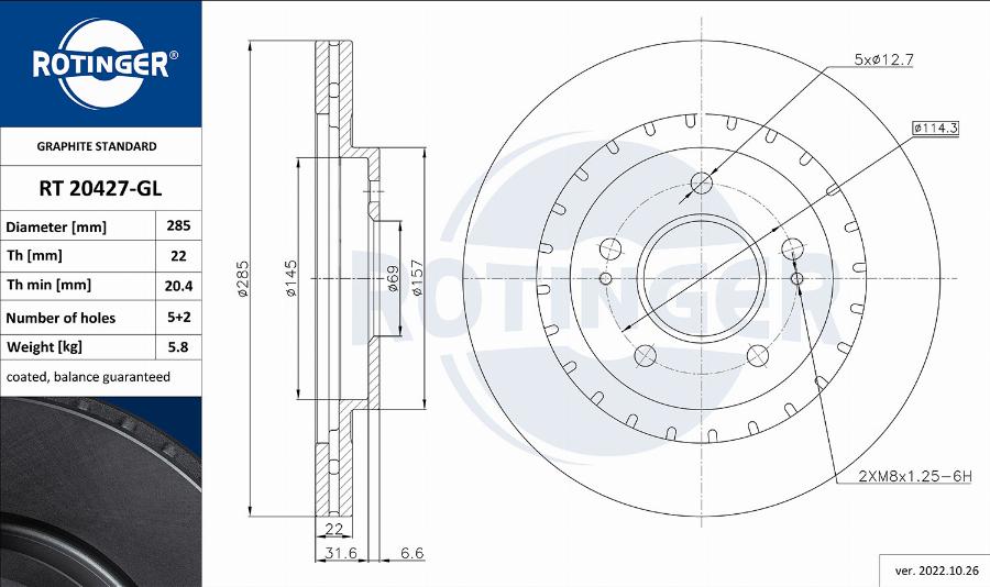 Rotinger RT 20427-GL - Kočioni disk www.molydon.hr