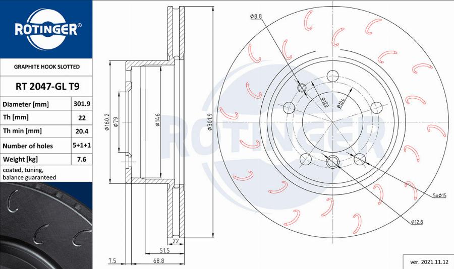 Rotinger RT 2047-GL T9 - Kočioni disk www.molydon.hr