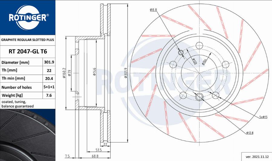 Rotinger RT 2047-GL T6 - Kočioni disk www.molydon.hr