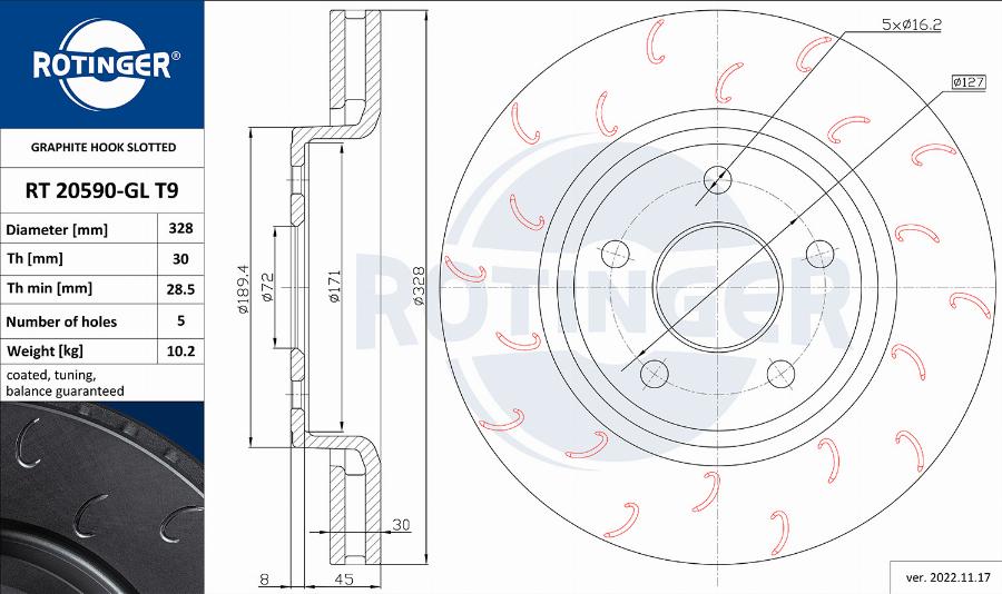 Rotinger RT 20590-GL T9 - Kočioni disk www.molydon.hr