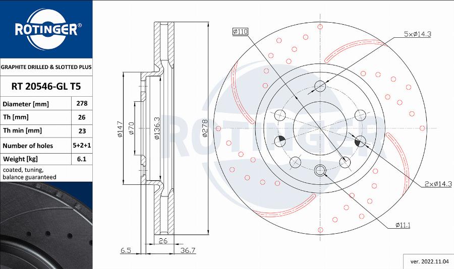 Rotinger RT 20546-GL T5 - Kočioni disk www.molydon.hr