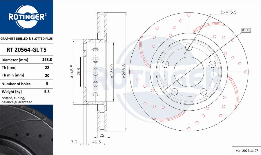 Rotinger RT 20564-GL T5 - Kočioni disk www.molydon.hr