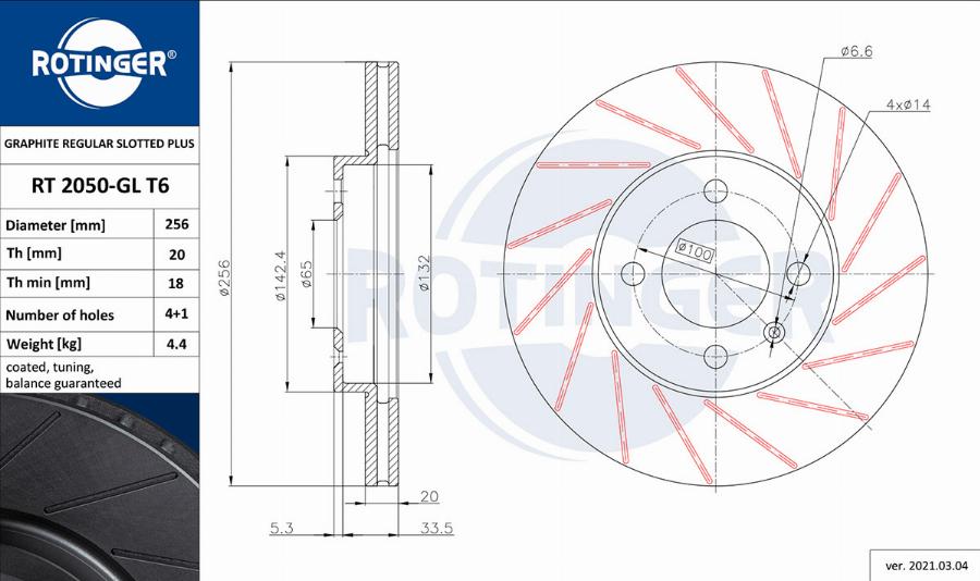 Rotinger RT 2050-GL T6 - Kočioni disk www.molydon.hr