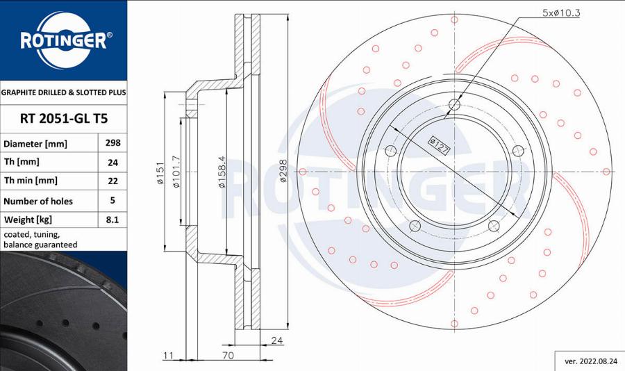 Rotinger RT 2051-GL T5 - Kočioni disk www.molydon.hr