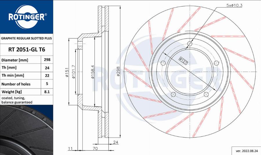 Rotinger RT 2051-GL T6 - Kočioni disk www.molydon.hr