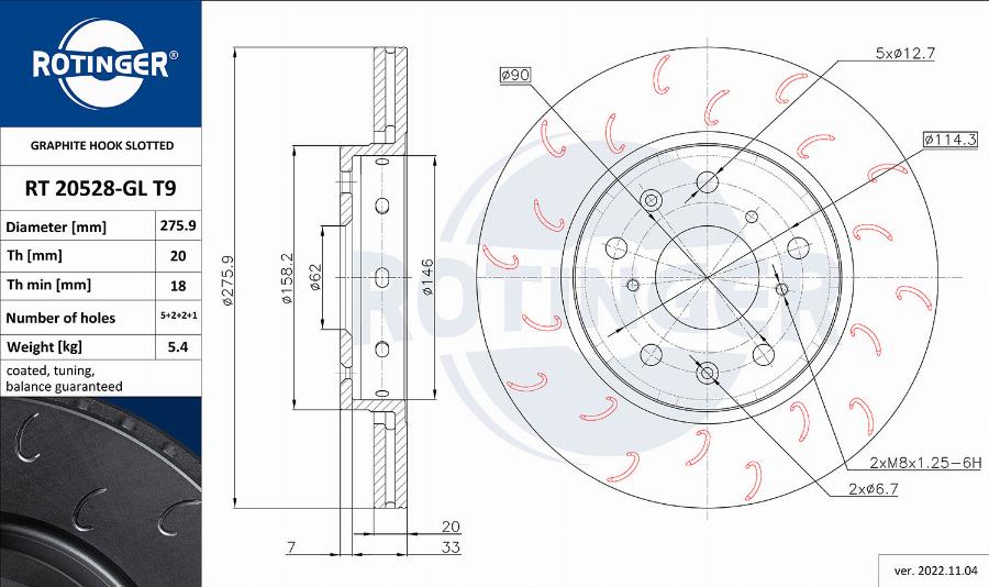 Rotinger RT 20528-GL T9 - Kočioni disk www.molydon.hr