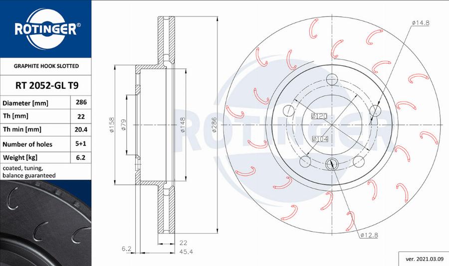 Rotinger RT 2052-GL T9 - Kočioni disk www.molydon.hr