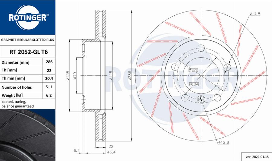 Rotinger RT 2052-GL T6 - Kočioni disk www.molydon.hr