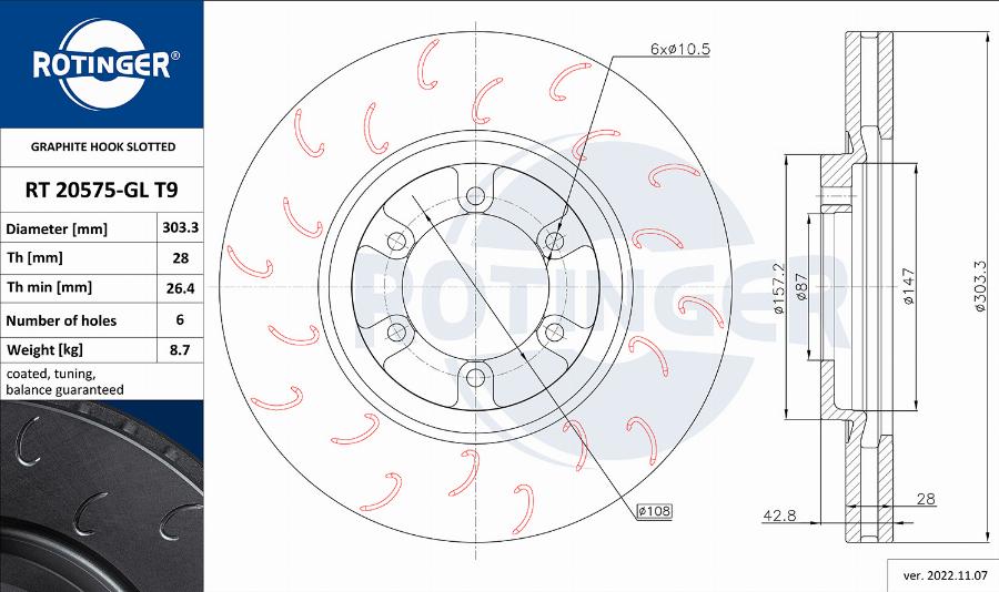 Rotinger RT 20575-GL T9 - Kočioni disk www.molydon.hr