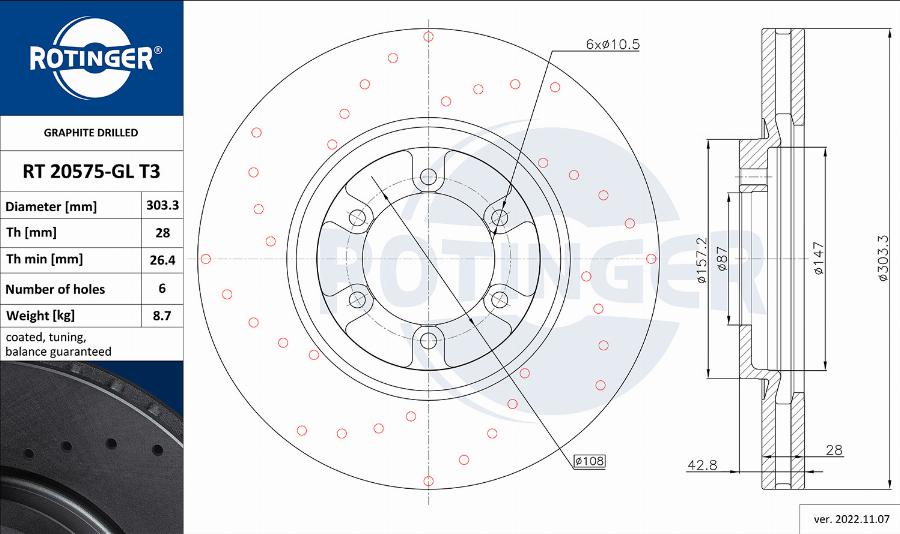 Rotinger RT 20575-GL T3 - Kočioni disk www.molydon.hr