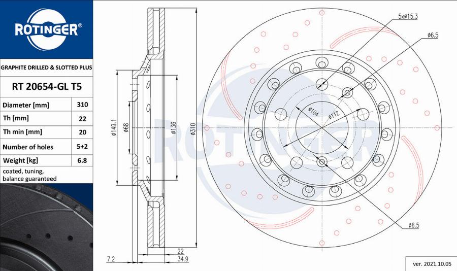 Rotinger RT 20654-GL T5 - Kočioni disk www.molydon.hr